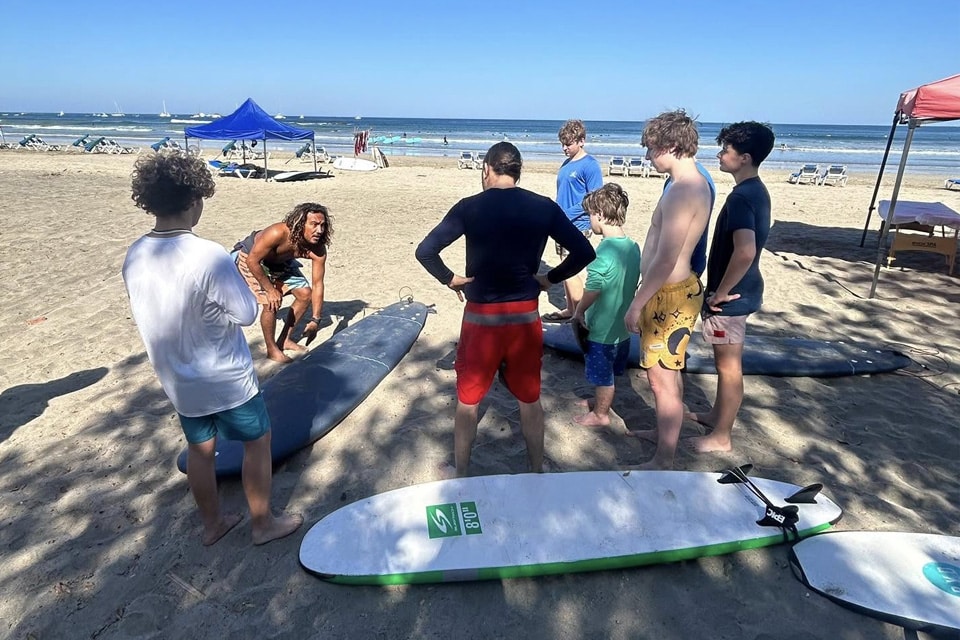 Oxford Academy's student having surfing lessons